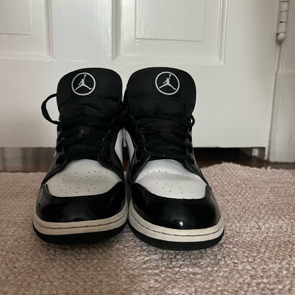 Jordan’s patent leather black and white- limited edition bought off GOAT